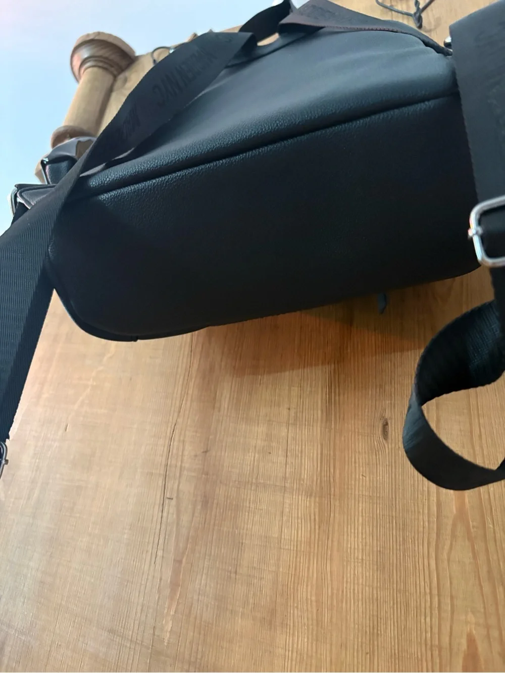 Madden NYC Black Mini Backpack with Front Zip Pockets
